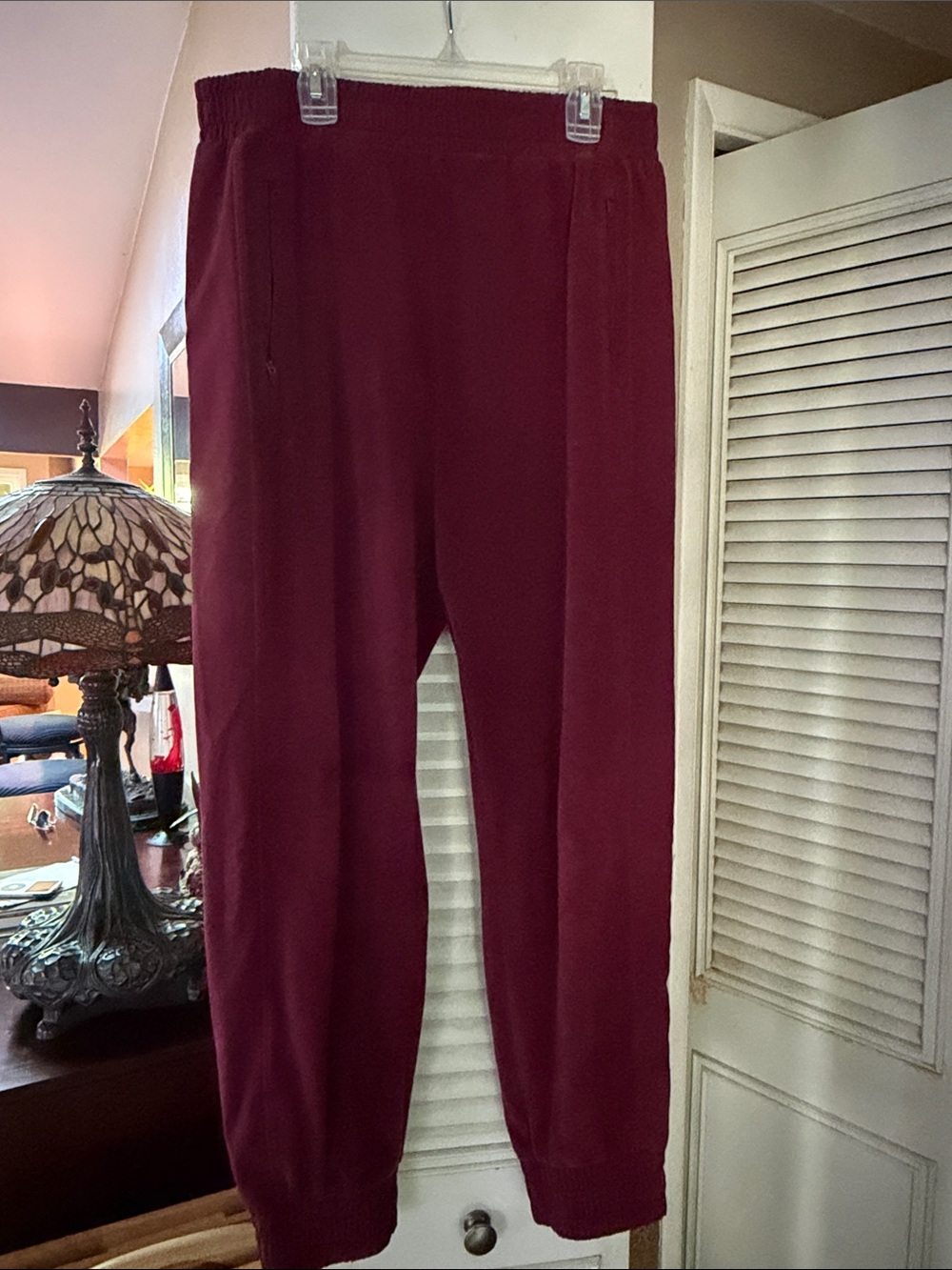 Zyia Fleece Maroon Knit Jogger Pants - Brand